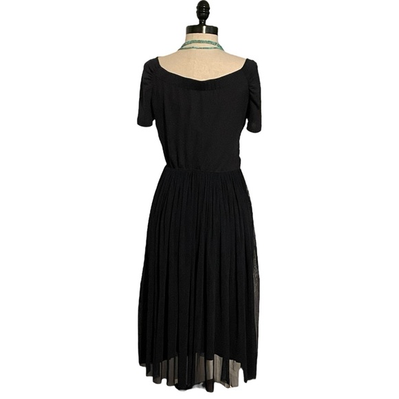 Zara Basic Collection Midi Dress - Lined With Tulle Overlay Skirt - Size Large - Picture 6 of 6